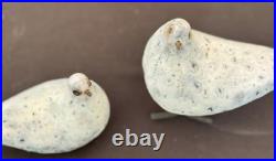 Gerald Olivier Set of 2 Birds Ceramic & Metal Media Signed Rare Collectable