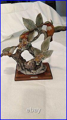 Giuseppe Armani Capodimonte Antique Porcelain Hummingbirds Made In Italy