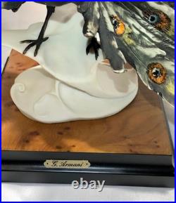 Giuseppe Armani Peacock Small 0720-S Porcelain Sculpture Italy 13.5 Tall & Box