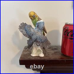 Goebel Blue and Gold Pair Macaw Parrot Tropical Birds Figurine W Germany