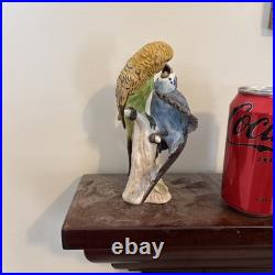 Goebel Blue and Gold Pair Macaw Parrot Tropical Birds Figurine W Germany