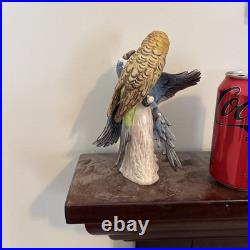 Goebel Blue and Gold Pair Macaw Parrot Tropical Birds Figurine W Germany