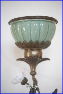 Gorgeous Mark Roberts Porcelain and Bronze bird and flower candle holder