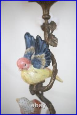 Gorgeous Mark Roberts Porcelain and Bronze bird and flower candle holder