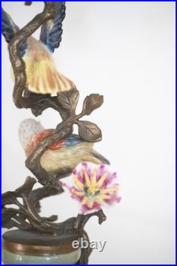 Gorgeous Mark Roberts Porcelain and Bronze bird and flower candle holder