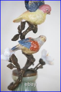 Gorgeous Mark Roberts Porcelain and Bronze bird and flower candle holder