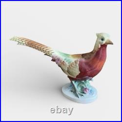 HEREND Hungary Hand Painted LARGE PHEASANT Bird Figurine Vintage