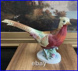 HEREND Hungary Hand Painted LARGE PHEASANT Bird Figurine Vintage
