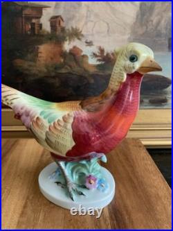 HEREND Hungary Hand Painted LARGE PHEASANT Bird Figurine Vintage