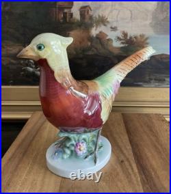 HEREND Hungary Hand Painted LARGE PHEASANT Bird Figurine Vintage