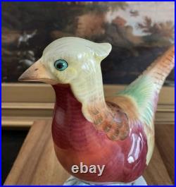 HEREND Hungary Hand Painted LARGE PHEASANT Bird Figurine Vintage