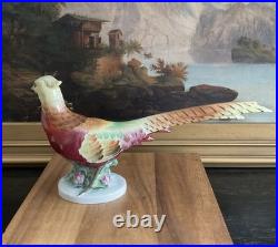 HEREND Hungary Hand Painted LARGE PHEASANT Bird Figurine Vintage