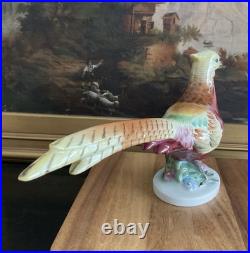 HEREND Hungary Hand Painted LARGE PHEASANT Bird Figurine Vintage