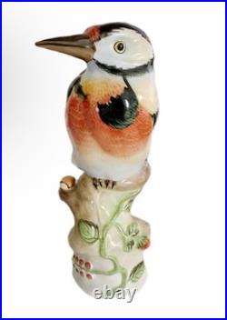 HEREND Large Woodpecker / Bird Porcelain Figurine Retired