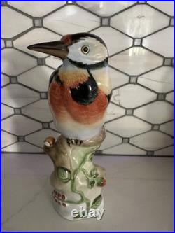 HEREND Large Woodpecker / Bird Porcelain Figurine Retired