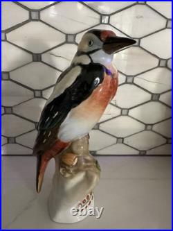 HEREND Large Woodpecker / Bird Porcelain Figurine Retired