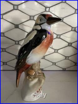 HEREND Large Woodpecker / Bird Porcelain Figurine Retired