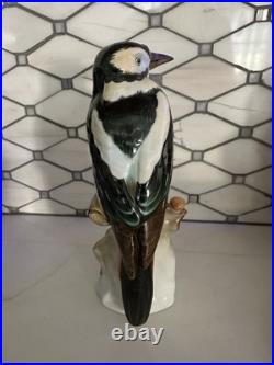 HEREND Large Woodpecker / Bird Porcelain Figurine Retired