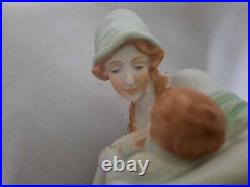 HEREND Vintage Porcelain Statue Figure Motherhood Madonna & Child Hungary Signed