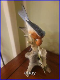 HOMCO Masterpiece, porcelain bird figurine, Springtime Song Bluebirds