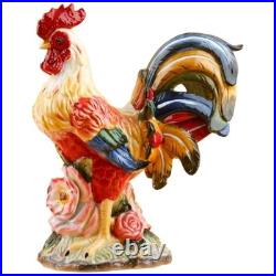 Hand-Painted Ceramic Rooster Collectible Large Statue