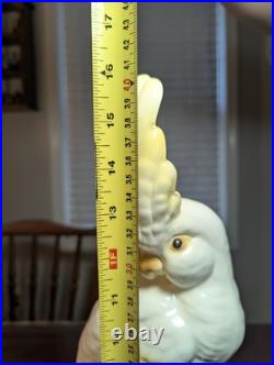 Handmade cockatoo Porcelain Sculpture Signed, late 20th century style