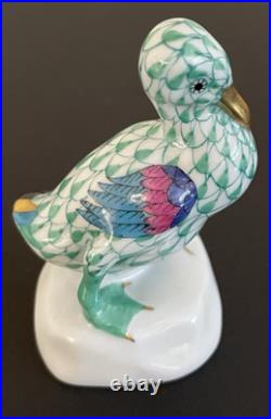 Herend Green Fishnet Duck 2.5 figurine #5022