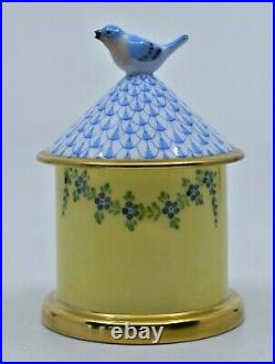 Herend Hand Painted Miniature Figurine Statue Porcelain Box Bird House