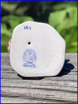 Herend Hand Painted Porcelain Figurine Duck Rust Fishnet 24k Gold Accents