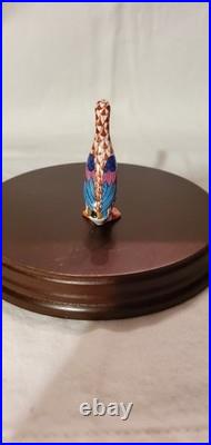 Herend Hand Painted Porcelain Standing Small Duck Rust Fishnet 24k Gold Accents