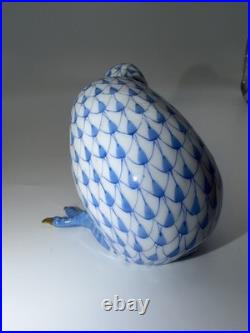 Herend Hungary Handpainted Blue Fishnet Bird Figurine Kiwi w Egg VH #1534