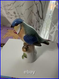 Herend Hungary Porcelain Figure On A Branch Bird 10.5cm High 5043