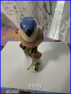 Herend Hungary Porcelain Figure On A Branch Bird 10.5cm High 5043