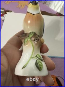 Herend Hungary Porcelain Figure On A Branch Bird 10.5cm High 5043