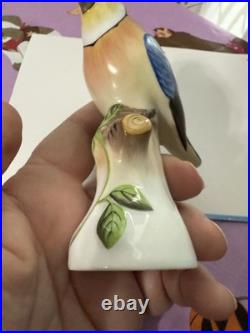Herend Hungary Porcelain Figure On A Branch Bird 10.5cm High 5043