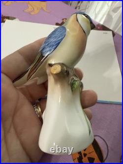 Herend Hungary Porcelain Figure On A Branch Bird 10.5cm High 5043