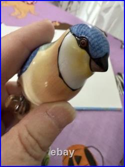 Herend Hungary Porcelain Figure On A Branch Bird 10.5cm High 5043