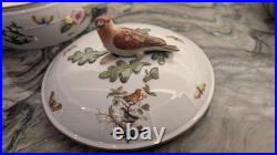 Herend Hungary RO Rothschild Bird Covered Tureen 42/RO. Handpainted Porcelain