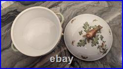 Herend Hungary RO Rothschild Bird Covered Tureen 42/RO. Handpainted Porcelain