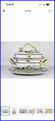 Herend Indian Basket 15 Soup Tureen Finial 11 Perfect With Under Tray