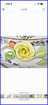 Herend Indian Basket 15 Soup Tureen Finial 11 Perfect With Under Tray