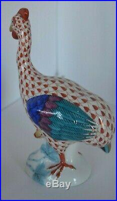 Herend Porcelain Bird Chicken Rooster Hen Fishnet Figure Statue