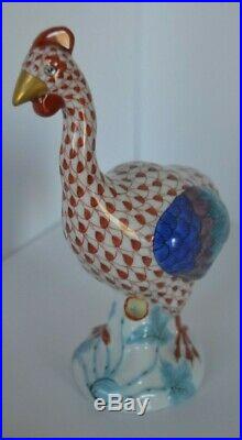 Herend Porcelain Bird Chicken Rooster Hen Fishnet Figure Statue