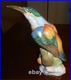 Herend Porcelain Naturalistic Kingfisher Bird 9 Hand Painted Perfect #5069