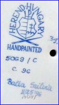 Herend Porcelain Naturalistic Kingfisher Bird 9 Hand Painted Perfect #5069