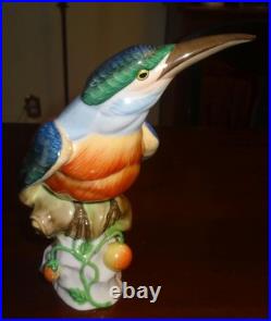Herend Porcelain Naturalistic Kingfisher Bird 9 Hand Painted Perfect #5069
