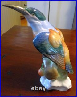 Herend Porcelain Naturalistic Kingfisher Bird 9 Hand Painted Perfect #5069