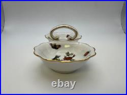 Herend ROTHSCHILD BIRD Twin Salt Dip with Center Handle #253 Herend ROTHSCHILD BIRD Twin Salt Dip with Center Handle #253