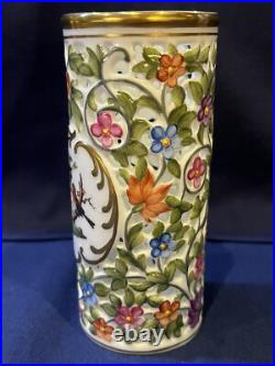 Herend Reticulated / Openwork Pierced Vase Rothschild Bird Motif #10
