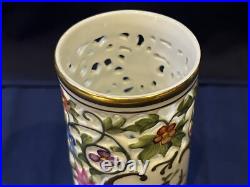 Herend Reticulated / Openwork Pierced Vase Rothschild Bird Motif #10